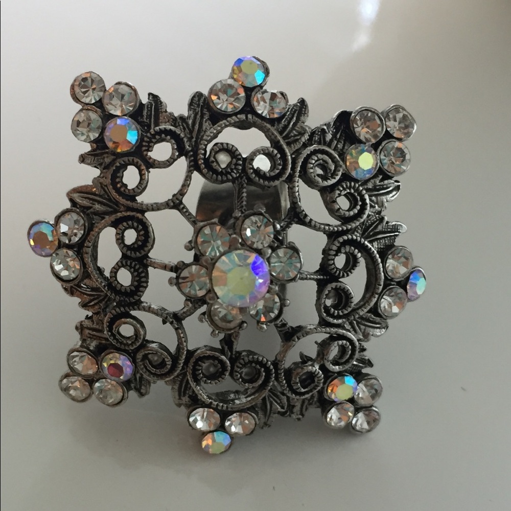 Rhinestone statement ring